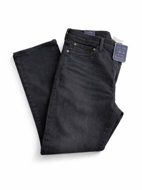 J.Crew Mens Jeans 770 Straight Fit W33 L30 Black Stretch Denim Dark Wash